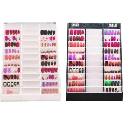 Fake Nail Tips Storage Box Nail Color Card Board Acrylic Nail Art Display Box False Nail Display Board Nail Holder Container