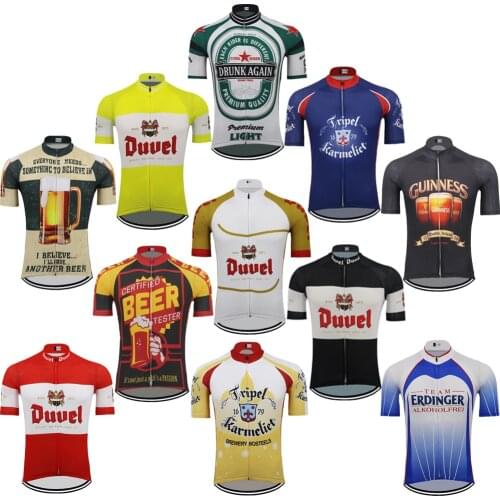 BEER Classic Pro Team Cycling Jersey Men Summer Bicycle Clothes Racing Sport MTB Bike Wear Breathable Shirt Maillot Triathlon