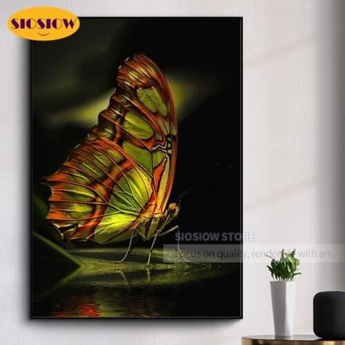 SIOSIOW Diy 5d Full Drill Diamond Art Painting Cross Stitch Animal Butterfly 3d Embroidery Mosaic Pattern Needlework Decor Home