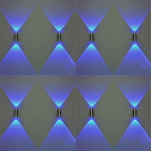Wall Light Double-Headed Led Aluminium Wall Lamp Home Sconce Bedside Room Bedroom Bar Porch Wall Decor Arts Ceiling Light Blue