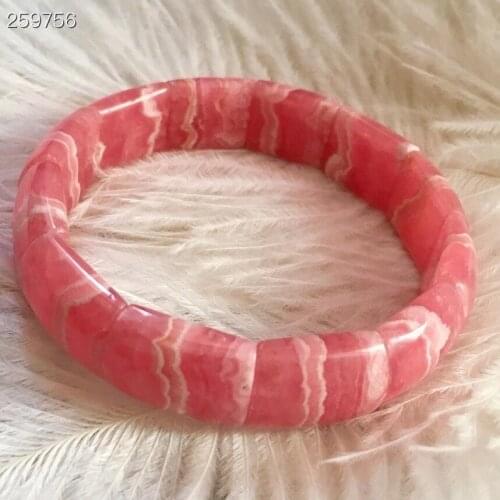 Natural Red Rose Rhodochrosite Gemstone Rectangle Beads Women Men Bracelet 16*14*7mm Love Healing Bangle Lady AAAAA