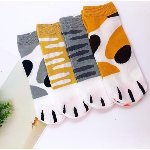 Socks Womens Socks Cute Cartoon Japanese Cat Claw Socks Boat Socks Fresh Ladies Student Cotton Low-cut Cotton Socks Cute Socks