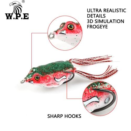 W.P.E New Frog Lure 1pcs 20 Color 20g Fishing Crankbait Simulation Soft Lure Top water Fishing Crankbait Wobblers Fishing Tackle