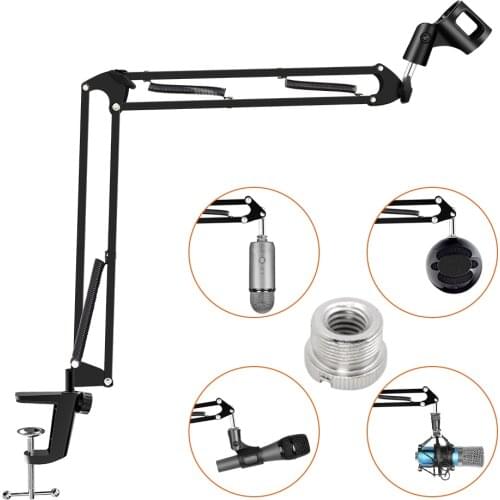 2020 New Arrival Microphone Arm Stand Holder Adjustable Suspension Scissor Boom Mic Clip Stand Shock Mount Kit for PC Recording