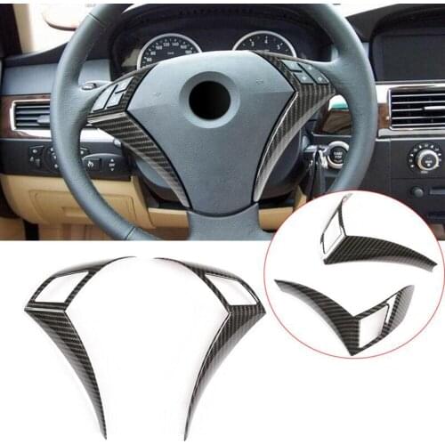 New Arrival High Quality Carbon Fiber ABS Car Steering Wheel Cover Kit For BMW 5 Series E60 E61 2003-2010