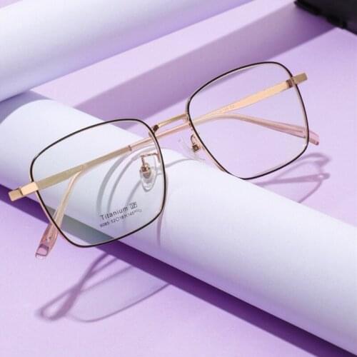 OEYEYEO New Metal Frame Thick Sided Eyeglasses Mens Retro Art Spectacle Frame Womens Simple And Fresh Myopia Eyewears HE9085