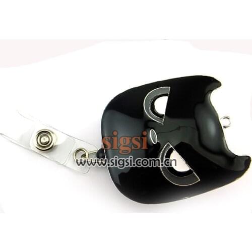 Wholesale Black Devil Rhinestone Retractable Reel ID Badge Holder