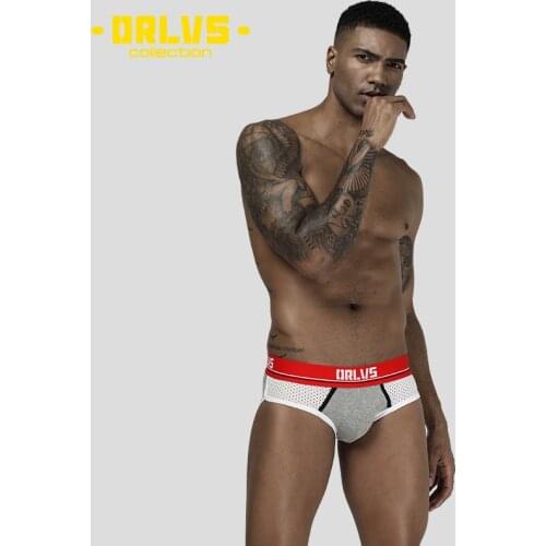 ORLVS Brand Men Briefs Fashion Men Underwear Cotton U Pouch Low Waist Underpants Cueca Tanga Men Briefs Bikini Breathable