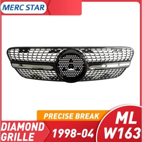 Cubierta de rejilla delantera para coche, cubierta de rejilla delantera para automóvil W163 ML clase 1999 2000 2001 2002 2003 20