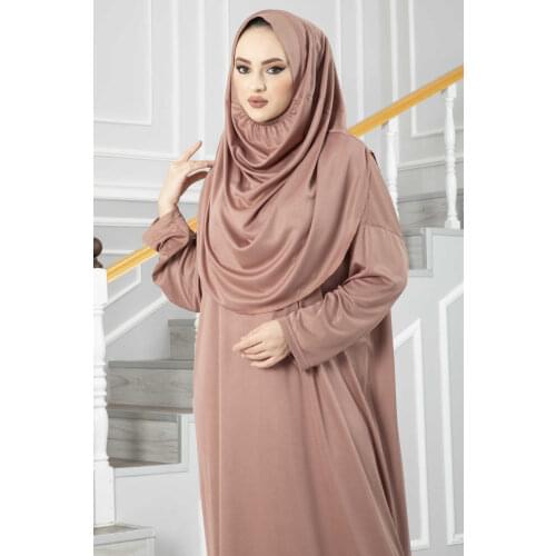 Veiled Prayer Dress Abaya Dubai Turkey Muslim Fashion Hijab Ramadan Kaftan Islam Clothing African Maxi Dresses Women Vestido