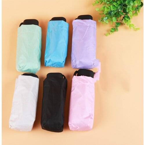 Portable Mens Umbrella Mini Pocket Umbrellas Prevent Uv Rainproof Folding Ladies Small Five Fold Sun Umbrella