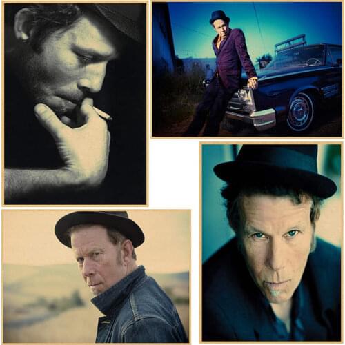 Hot Tom Waits Rock Band Kraft Paper Music Cafe Bar Poster Retro Poster Decor Painting