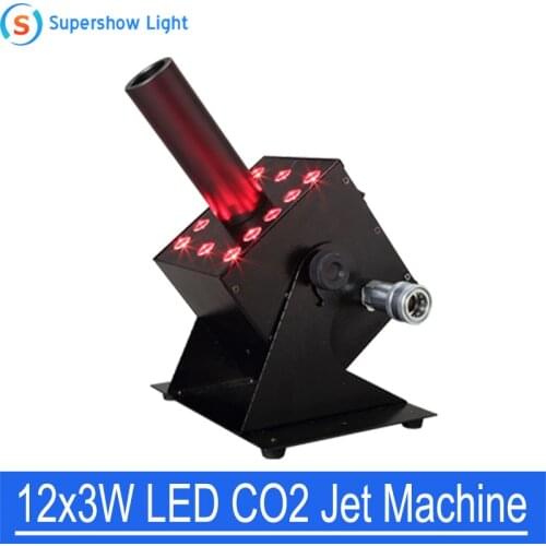 Stage Professional Led Co2 Jet Machine with 12*3W RGB Color Gas IN/OUT Stage Co2 Machine Co2 Gas Jet 6-8 Meters AC110V-240V
