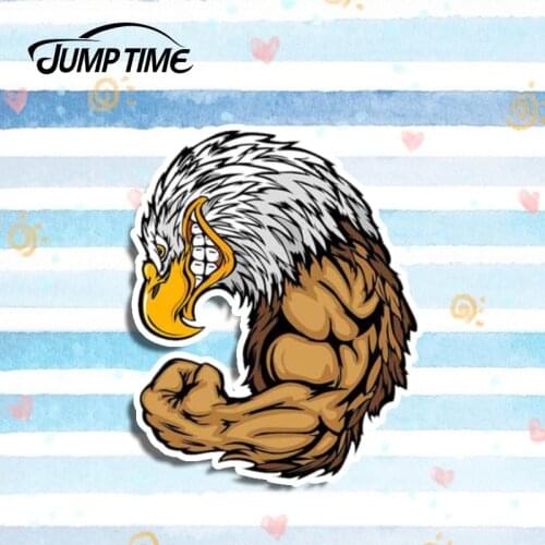 Jump Time 13cm x 10.6cm Funny Hercules Eagle Decal Car Styling Car Stickers Vinyl Cartoon Graphic Decor Car Window Bumper Trunk