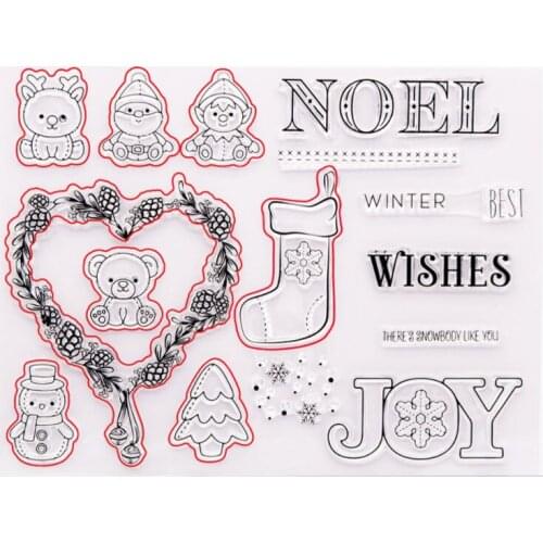 Christmas Doll Transparent Clear Silicone Stamp Seal DIY Scrapbook Rubber Stamping Coloring Embossing Diary Decoration Reusable