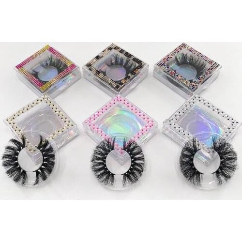 Rhinestones Lashes Packing Box 3D 25MM Mink Lashes Best Selling Glitter Shiny Case