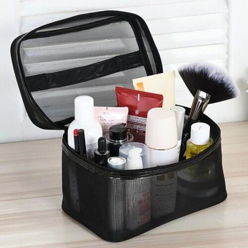 Large Capacity Portable Travel Wash Bags Toiletry Pouch Storage Container Zipper Transparent Makeup Organizers Mesh Cosmetic Bag