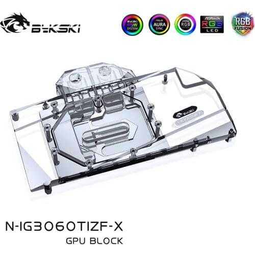 Bykski GPU Water Block for Geforce RTX 3060Ti 8G Colorful Graphics Card, Full Cover VGA Watercooler, N-IG3060TIZF-X heatsink