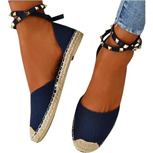 New Womens fashion Espadrilles Slip-On Boat Flat Flats Fisherman Weave Casual Canvas Loafers oxford Lazy woman shoes 35-44