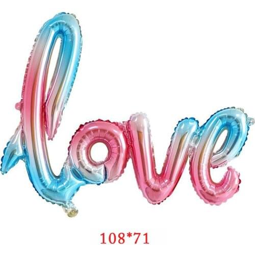 1pcs 108*71 Big Letter Siamese love Foil Balloons Anniversary Wedding Decorations balloon Valentines Party Supplies globos