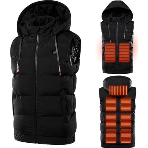 2020 Winter Outdoor Heating Vest Jacket Men Women Winter Electric Thermal Clothing Waistcoat With Caps For Hiking Camping Vest