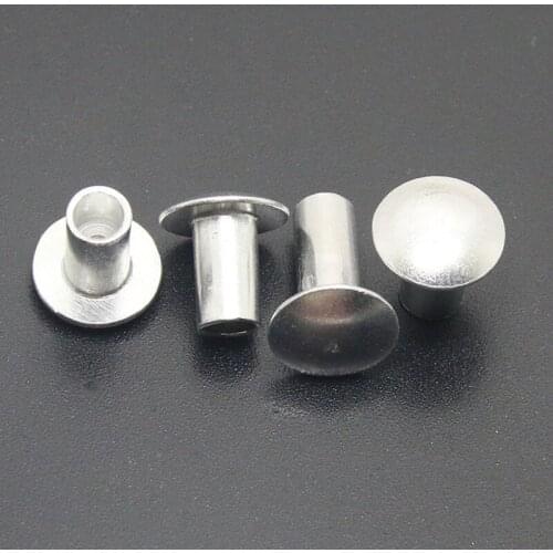 30pcs M3 aluminum big flat head rivets oblate headed half hollow rivet knock rivetings tap riveting GB873 14mm-30mm length