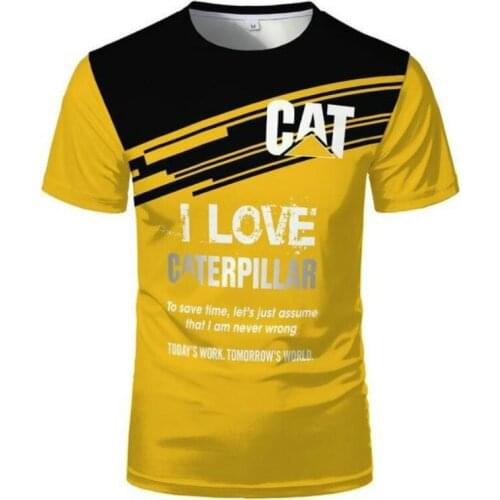 3D printed T-shirt mens fashion short-sleeved 2021 new CAT series simple pattern to wear a different temperament summer style