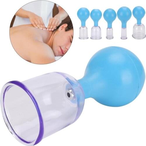 5Type Rubber Ball PC Vacuum Cupping Promote Blood Circulation Eliminate Cold Rehabilitation Therapy Cupping Device Blue Portable