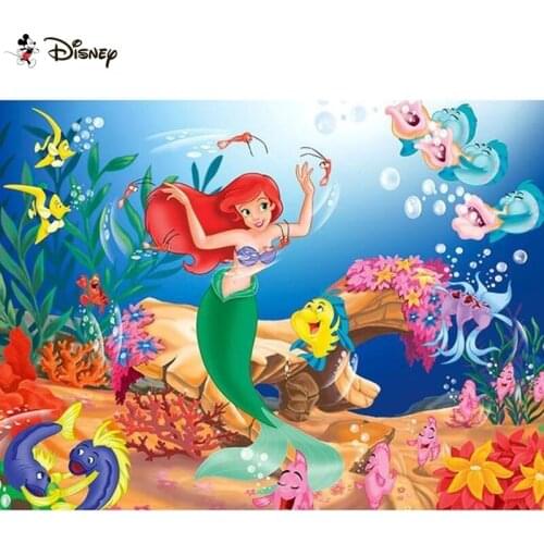 Disney Square/Round Drill 5D DIY Diamond Painting "Cartoon mermaid" Embroidery Cross Stitch Full Rhinestone Decor A30884