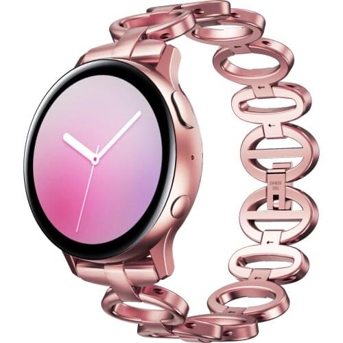 ANBEST New Elliptical Style Watchband for Galaxy watch active Quality Stainless Steel 20mm for Galaxy watch active2/ watch3 41mm