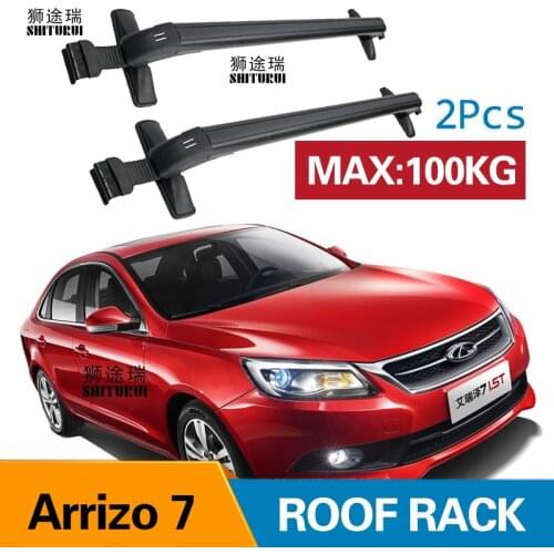 Car Luggage Rack Crossbar Roof Rack FOR CHERY Arrizo 7E 4 DOOR Sedan 2017 2018 2019 LOAD 100KG BAR LED roof rails