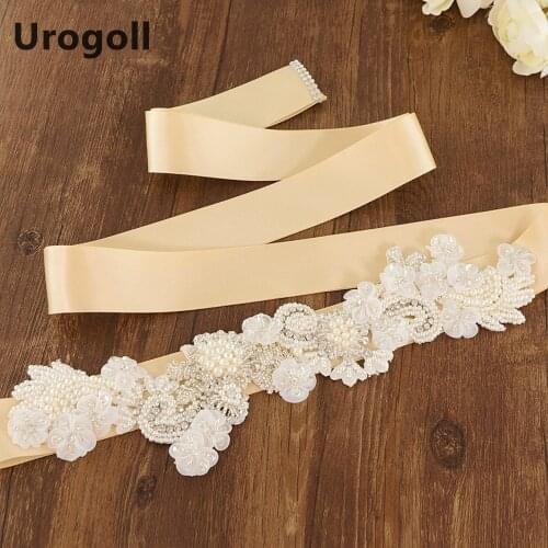 Noble Flowers Handmade Belt Luxury Wedding Sashe Crystal Beads Pearl Diamonds Embroidered Belt Wedding Sashes For Party Dress