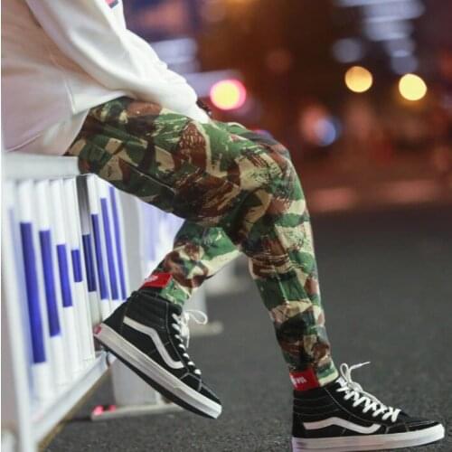 Multi-pocket personality fashion mens Camouflage pants loose harem pant men feet trousers pantalones hombre cargo pantalon homme
