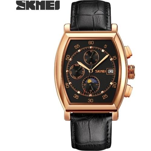 SKMEI Automatic Mechanical Men Watch Waterproof Fashion Leather Wrist Watch Mens Top Brand Luxury Tourbillon Watch Classic Men