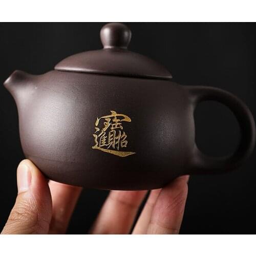 180mL Teapot Tea Pot Filter Xishi Teapot Beauties Handmade Purple Clay Customized Gifts Authentic Gongfu Tea Culture Art E11599