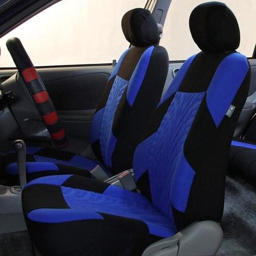 2pcs/4pcs/9pcs Car Seat Covers Universal Personality Auto Seat Protector with Tire Track Splicing Interior Accessories