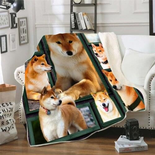 Funny Dog 3d printed fleece blanket for Beds Hiking Picnic Thick Quilt Fashionable Bedspread Sherpa Throw Blanket