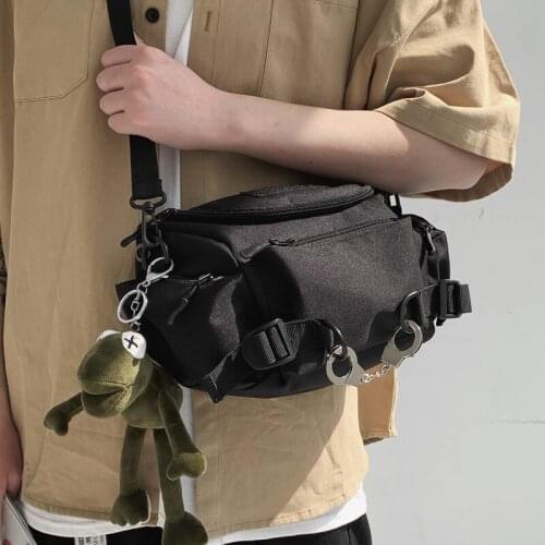 Canvas messenger bag tide brand mens chest bag student trend female ins hip hop Japanese leisure small shoulder bag