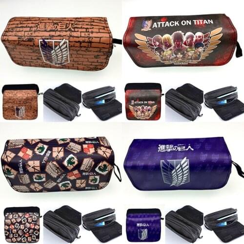 IVYYE Attack on Titan A253000 Anime Cosmetics Bags Canvas Zipper School Pencil Case Storage Pen Bag Stationery Gift