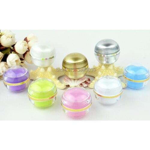 Round Spherical Jar, Cosmetic Cream Sample Packing Box, pink Purple Blue white gold Color Container F262