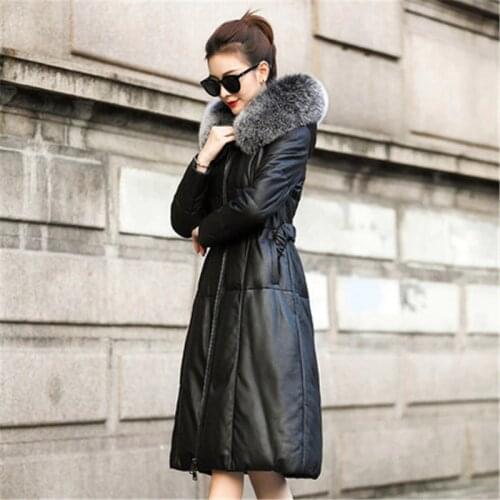 Lovepeapomelo Women's Long Sheepskin Coats