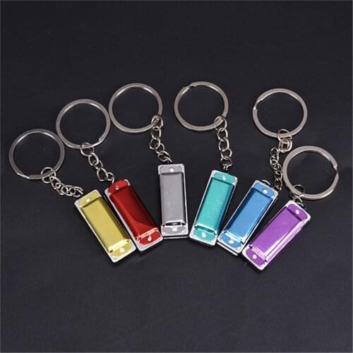 Mini 8 Tone 4 Holes Harmonica Keychain Musical Woodwind Instruments Educational Toy
