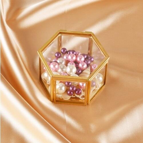 Mini Jewelry Storage Box Ornaments Glass Case Ladies Wedding Ring Container