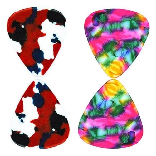 Lots of 100pcs Medium 0.71mm Tie-dye Celluloid Guitar Picks Plectrums 2 Colors