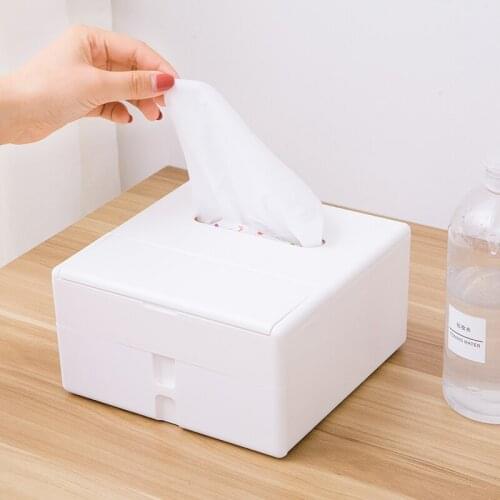 Multifunctional large capacity paper box with mirror storage box tissue box 17.8*17.8*9.5cm