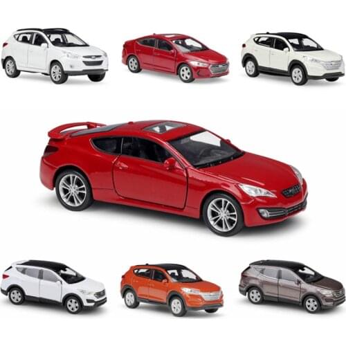 WELLY 1:36 Hyundai Genesis IX35 Shengda Tucson Elantra alloy car model die-casting door open childrens toy model gift