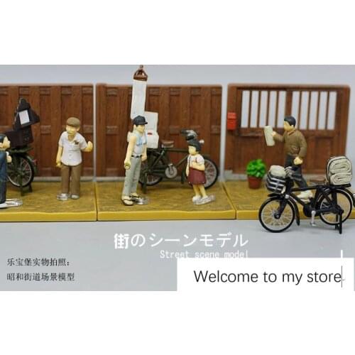 Scene Model of Showa Street Scene in Japan gift ornament doll model 4pcs/set