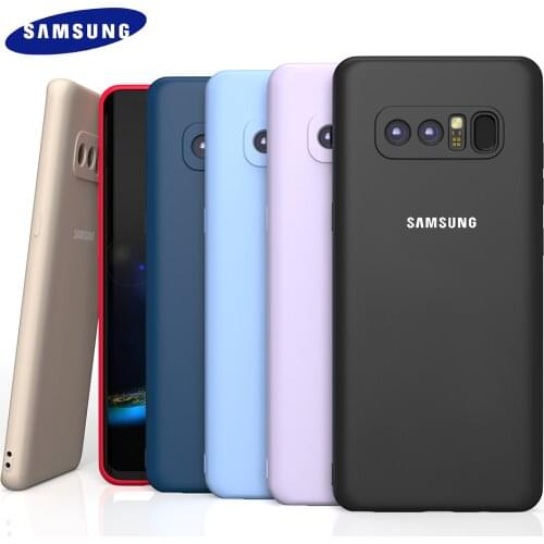 Original Samsung Galaxy Note 8 N950 N950F N9500 Soft Silicone Case Silky Touch Protective Liquid Shell Cover For Galaxy Note8