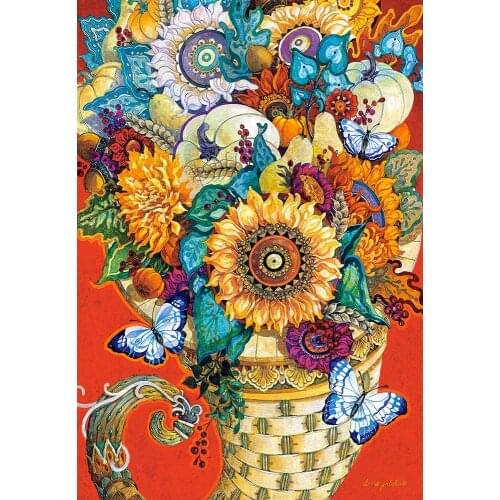 Handmade Colorful Basket of sunflowers Needlework Embroidery DIY Crafts Cross Stitch Kits 14CT Unprinted Home decor wall Art