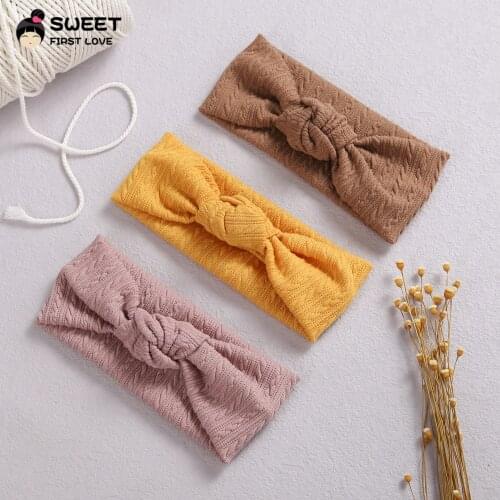 New Cross Knot Headbands For Girls Nylon Cable Knit Baby Turban Elastic Hairbands For Children Kids Headwear Hair Accessories